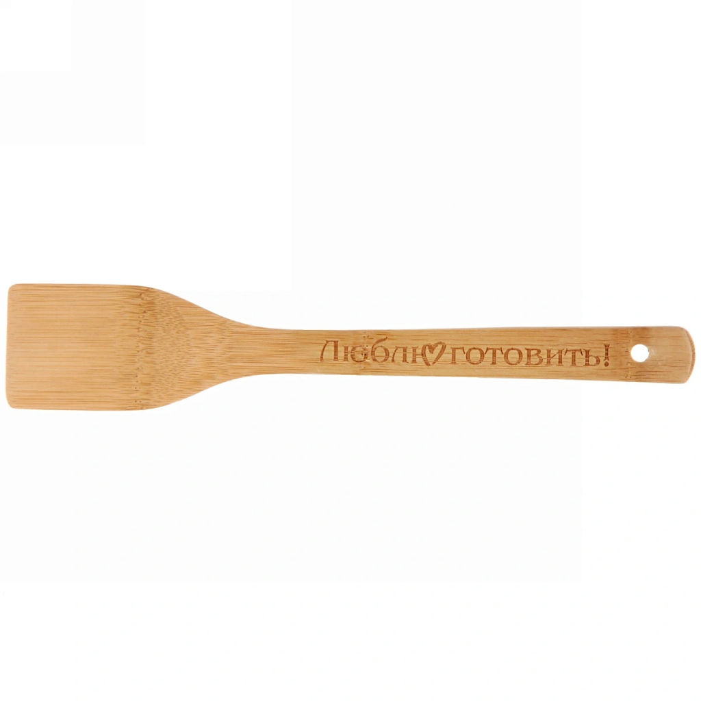 Цена за 5 шт. Лопатка бамбуковая 30*6см "Люблю готовить" Селфи