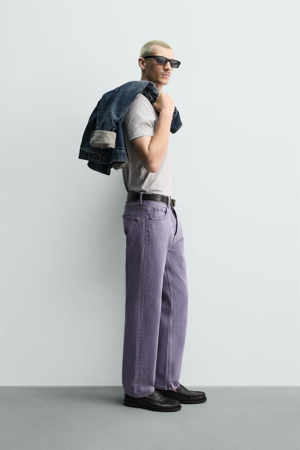JEANS STRAIGHT FIT COLOR LAVADO / Morado - Zara фото 4