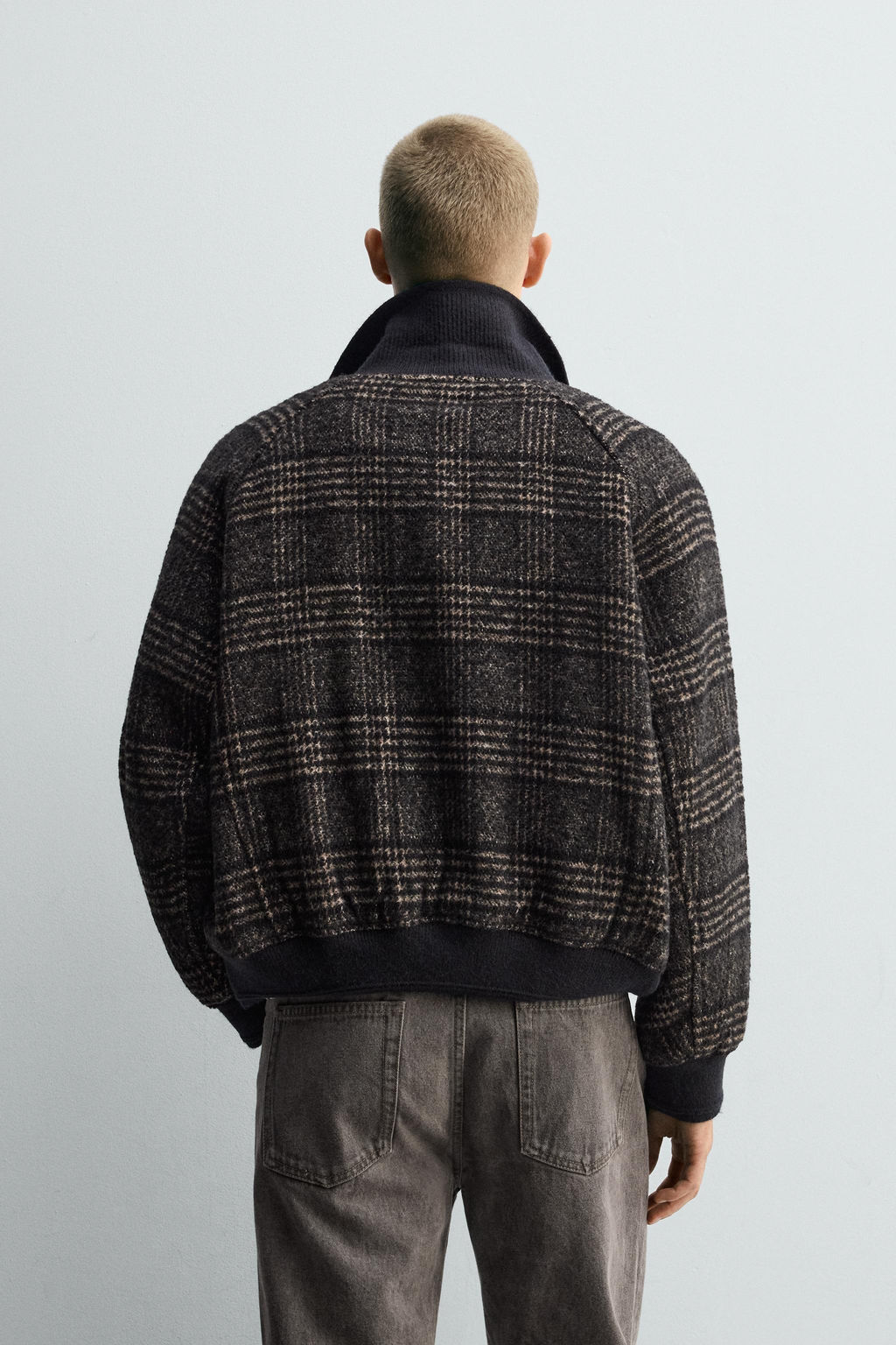 CONTRAST COLLAR RIBBED JACKET - Zara фото 3