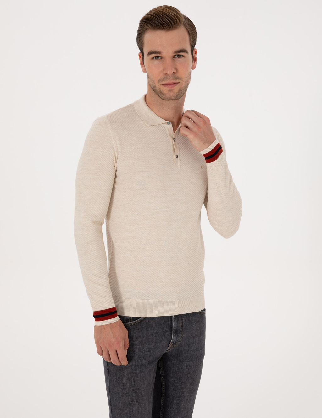 Ekru Slim Fit Kazak