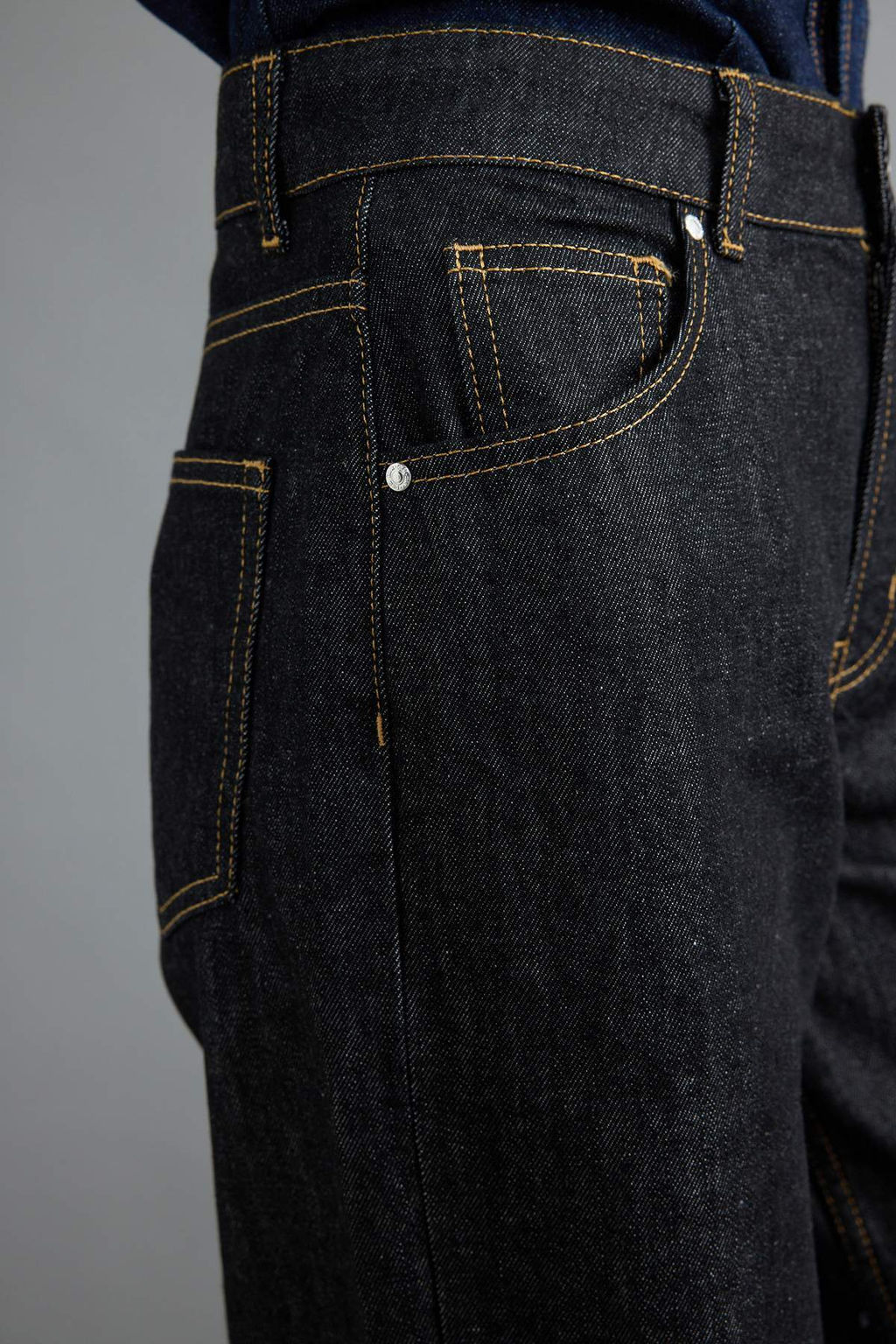 Siyah %100 Pamuk Raw Normal Bel Geni_ Wide Leg Jeans TWOAW27JE00083 - Trendyolmilla фото 5