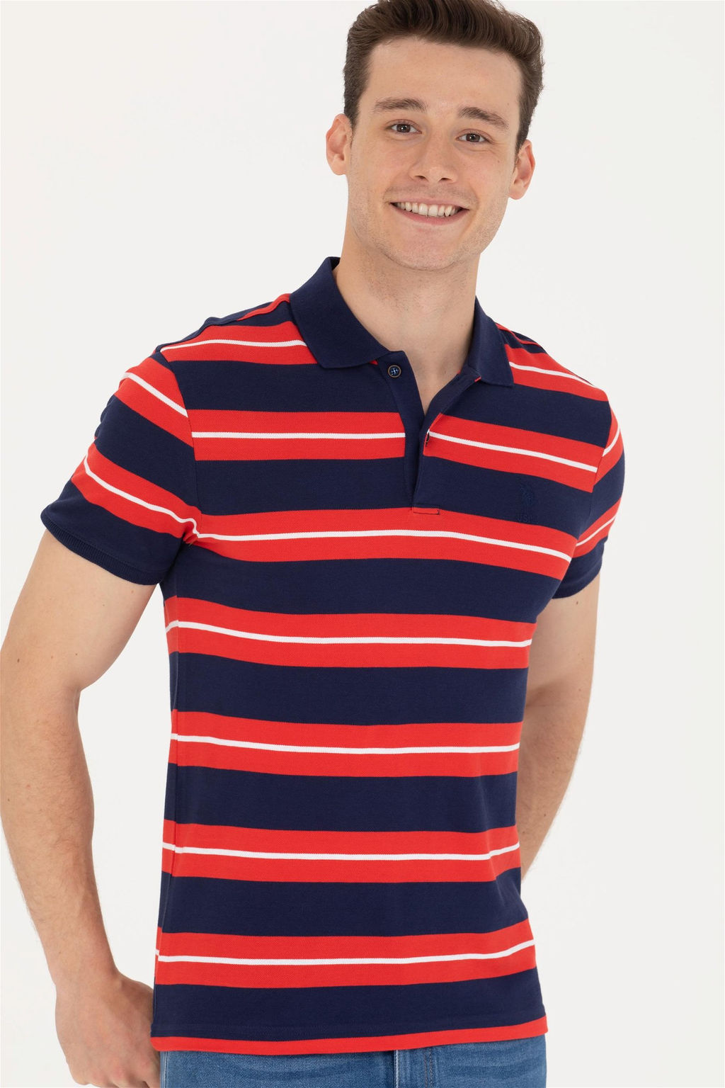 U. S. Polo Assn Мужская темно-синяя футболка с воротником-поло - U.s. polo assn фото 10