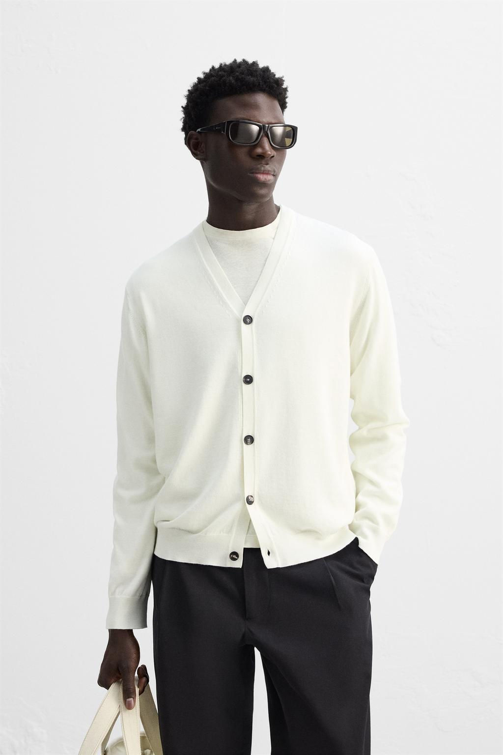 COTTON - WOOL CARDIGAN - Zara фото 10