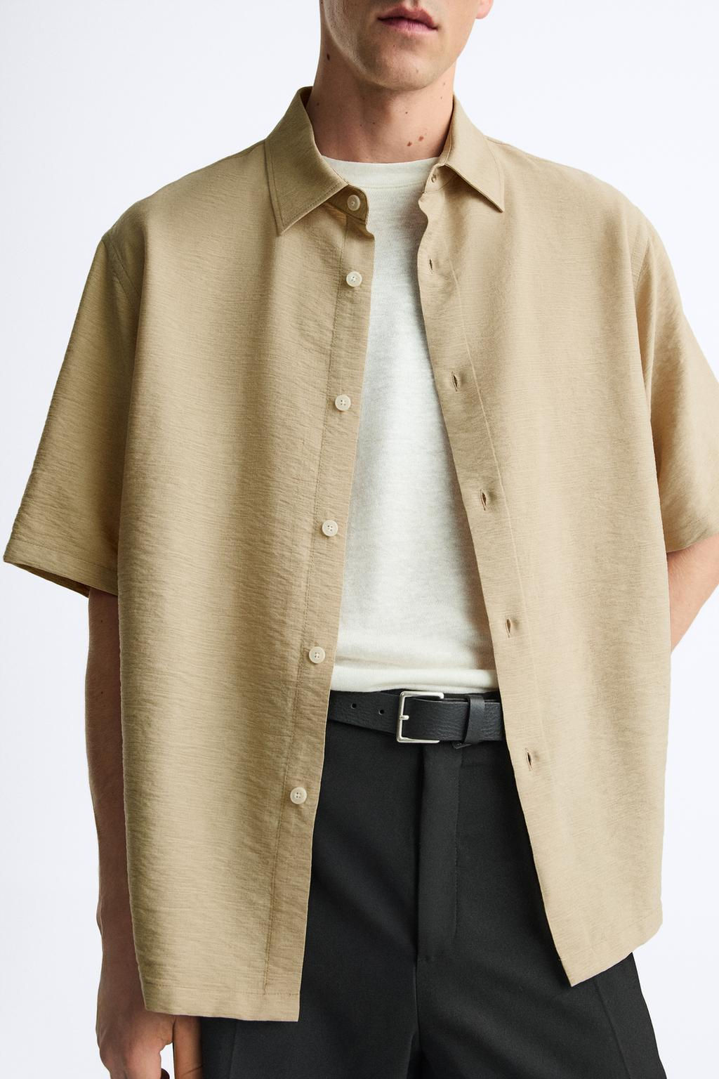 DOKULU VISKOZ KARISIMLI GOMLEK - Zara фото 7