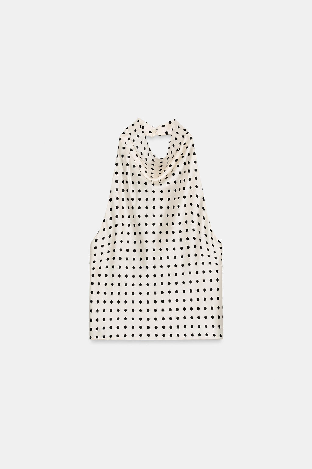 TOP HALTER SATINADO ESTAMPADO ANIMAL / Blanco / Negro