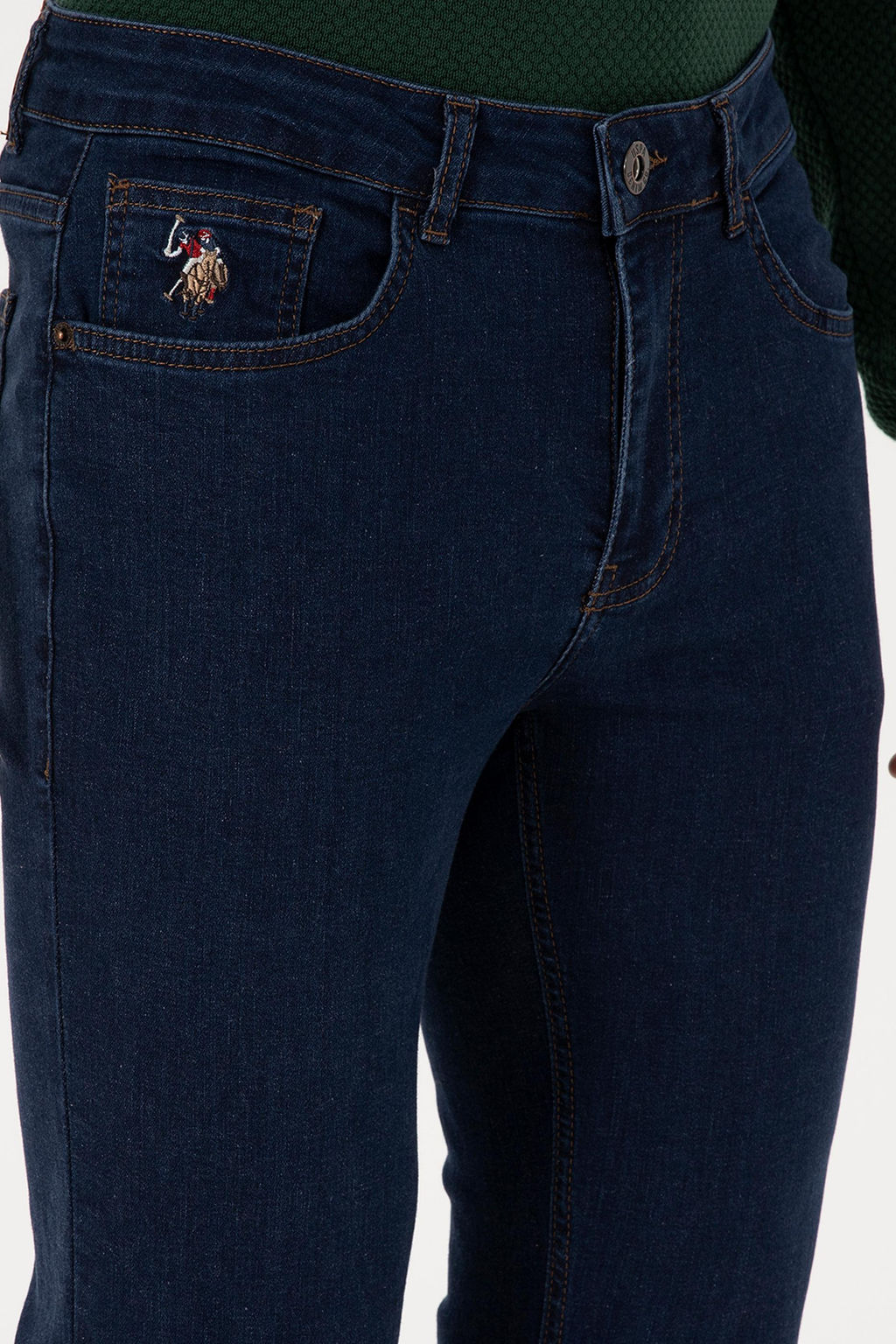 Erkek Koyu Mavi Slim Fit Jean Pantolon
