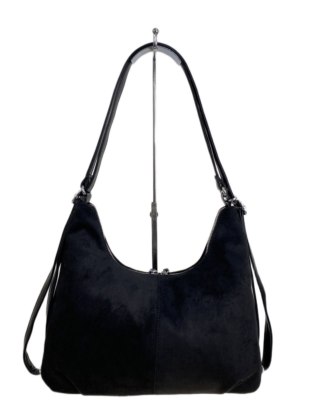 Женская сумка из искусственной замши, цвет черный - Greta фото 2