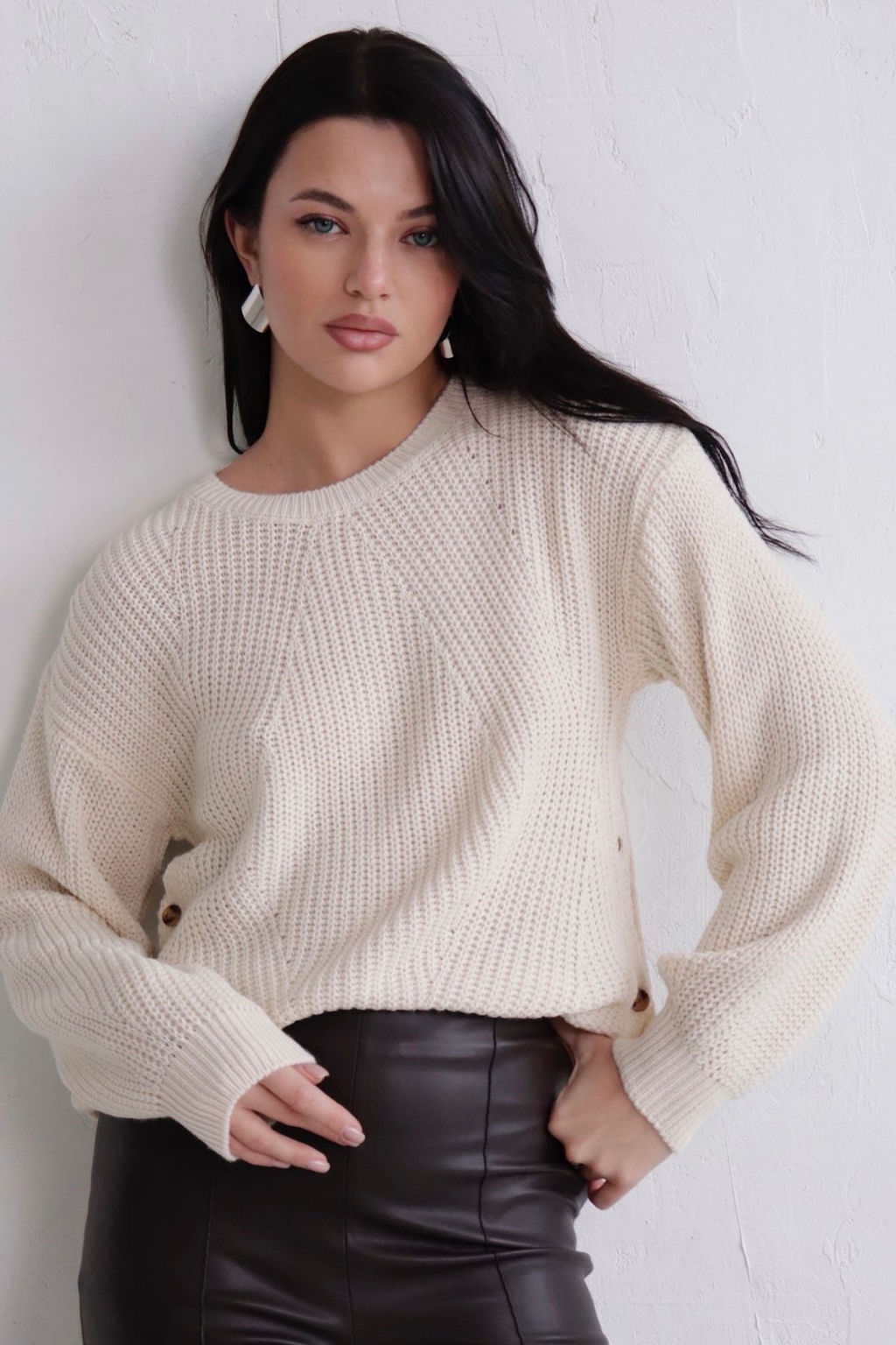 11072 Джемпер айвори с пуговицами - Martichelli фото 13