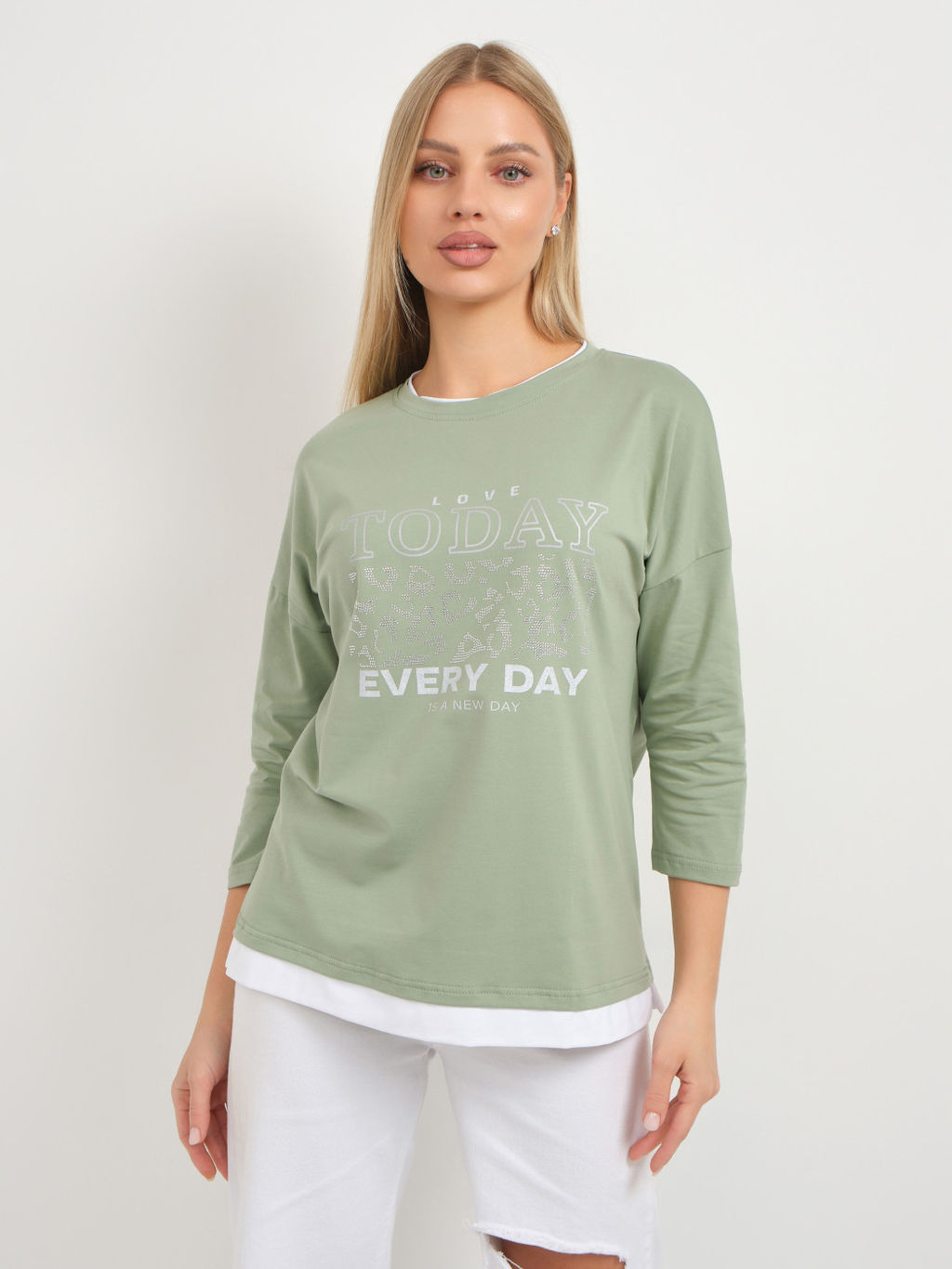 Лонгслив женский Лео фисташка