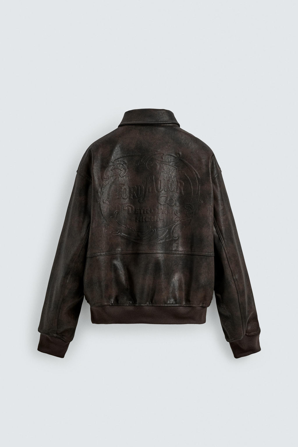 EMBOSSED FAUX LEATHER BOMBER JACKET FORD - Zara фото 9