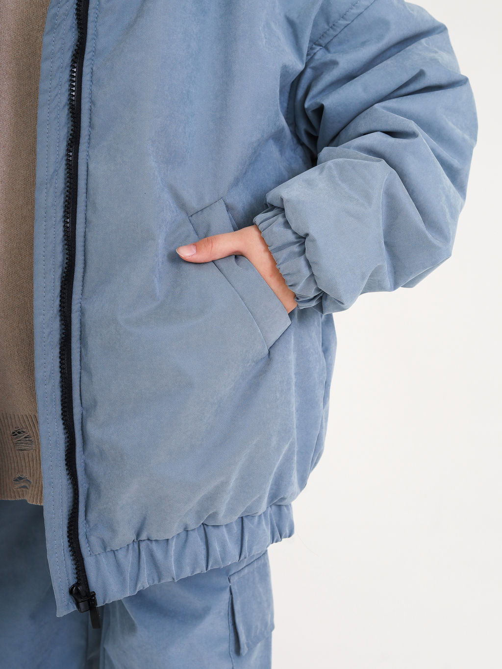 Куртка-бомбер VELUR, деним - Inzibe фото 4