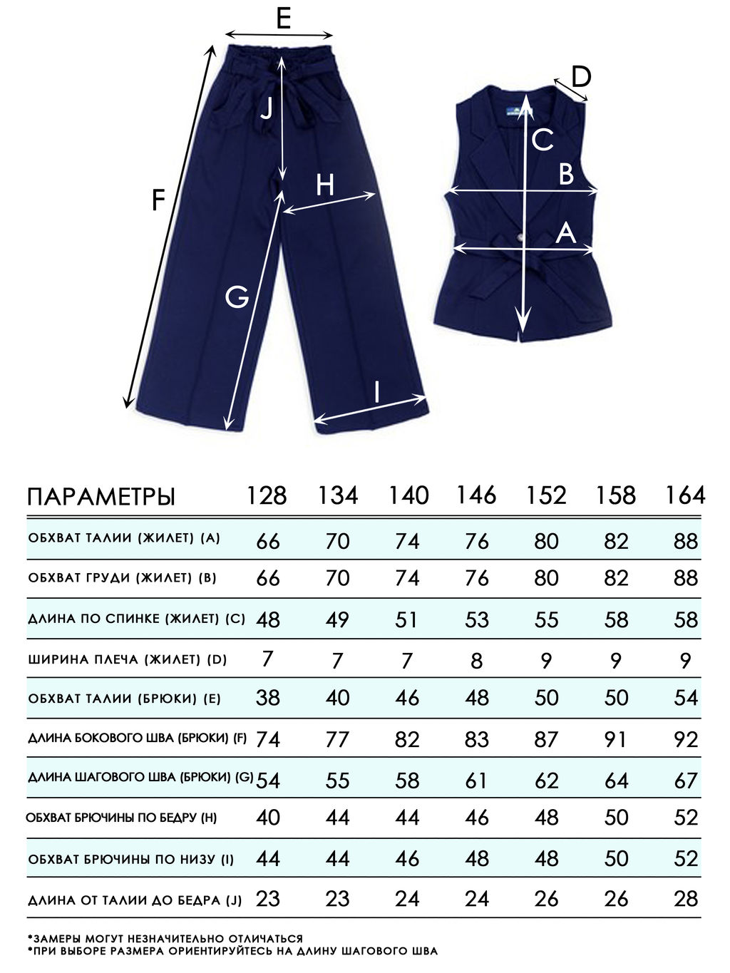 Костюм школьный (жилет, брюки) для девочек - Синий мир фото 2