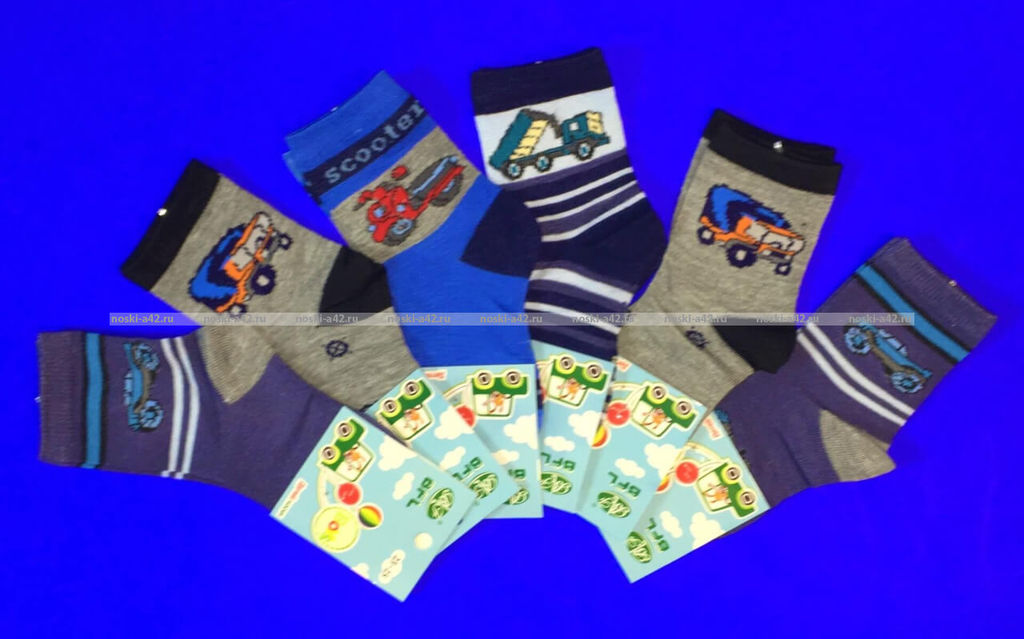 Цена за 12 пар. BFL носки детские "Машинки"