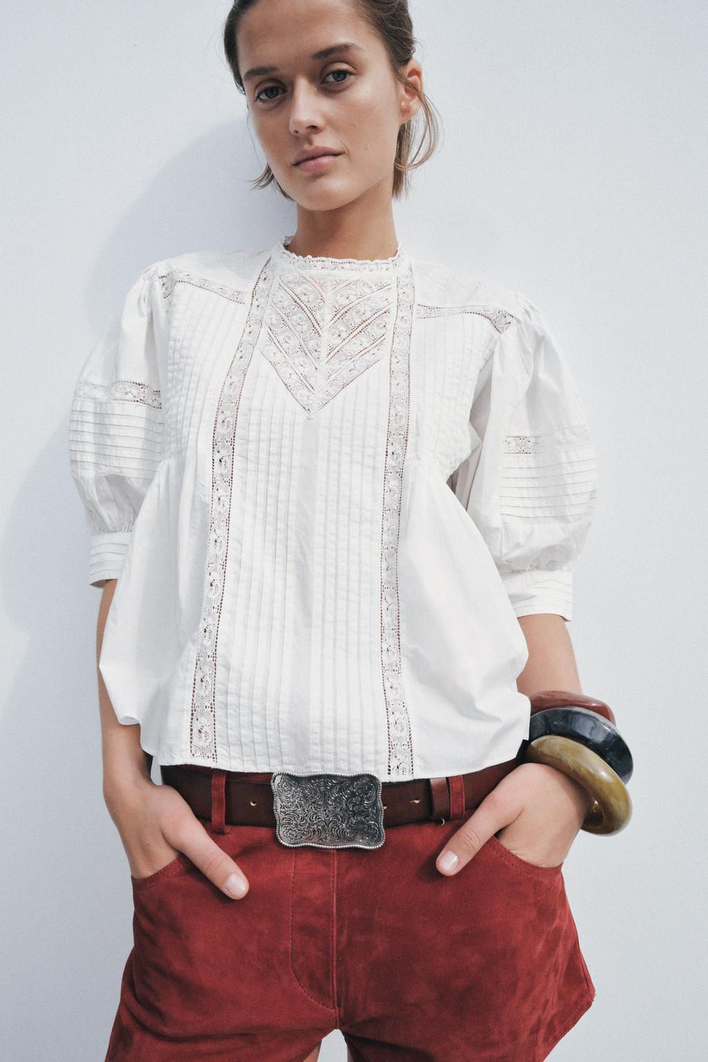 ZW COLLECTION LACE BLOUSE - Zara фото 2