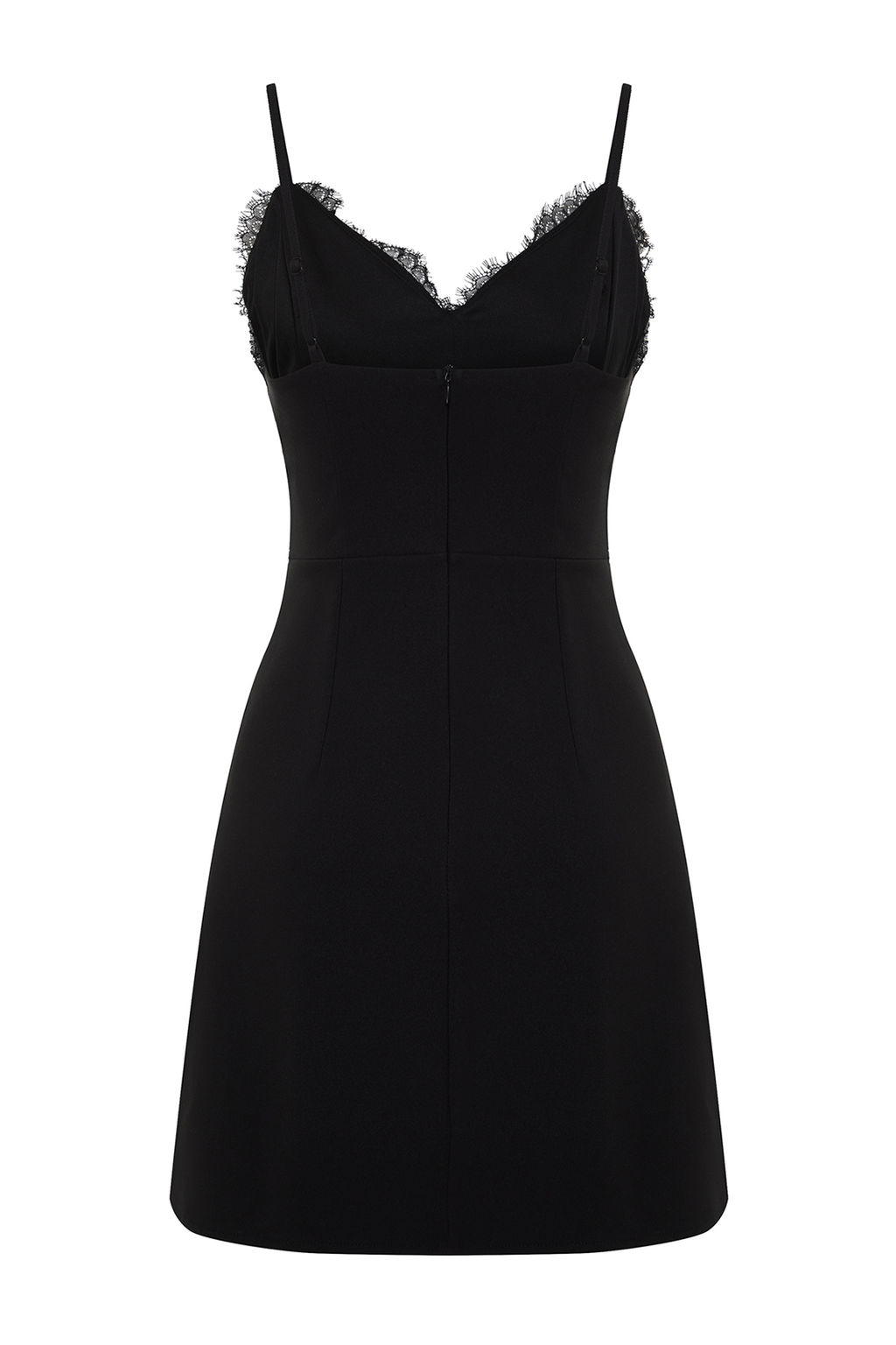 Siyah Dokuma Dantel K?sa S?k Abiye Elbise TPRSS24EL00106 - Trendyolmilla фото 8