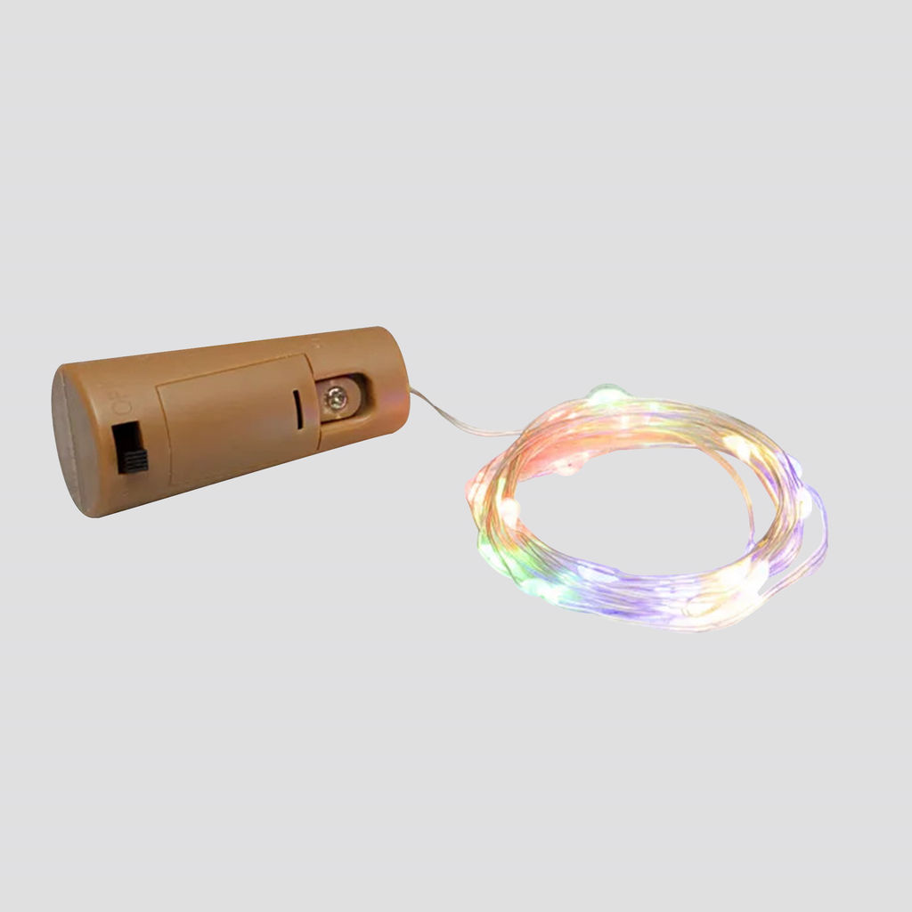 ULD-S0200-020/SСR/3LR MULTI IP20 WINESTOPPER Гирлянда светодиодная Роса с пробкой на батарейках 3*LR44(в/к), 2м. 20 светодиодов. Разноцветный свет. Провод медный. TM Uniel - Volpe фото 3