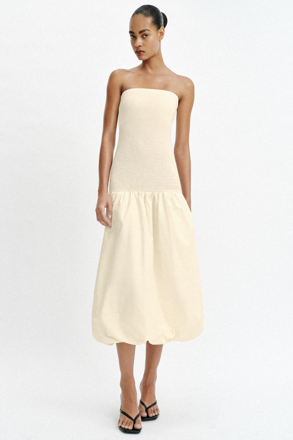VESTIDO PALABRA DE HONOR COMBINADO