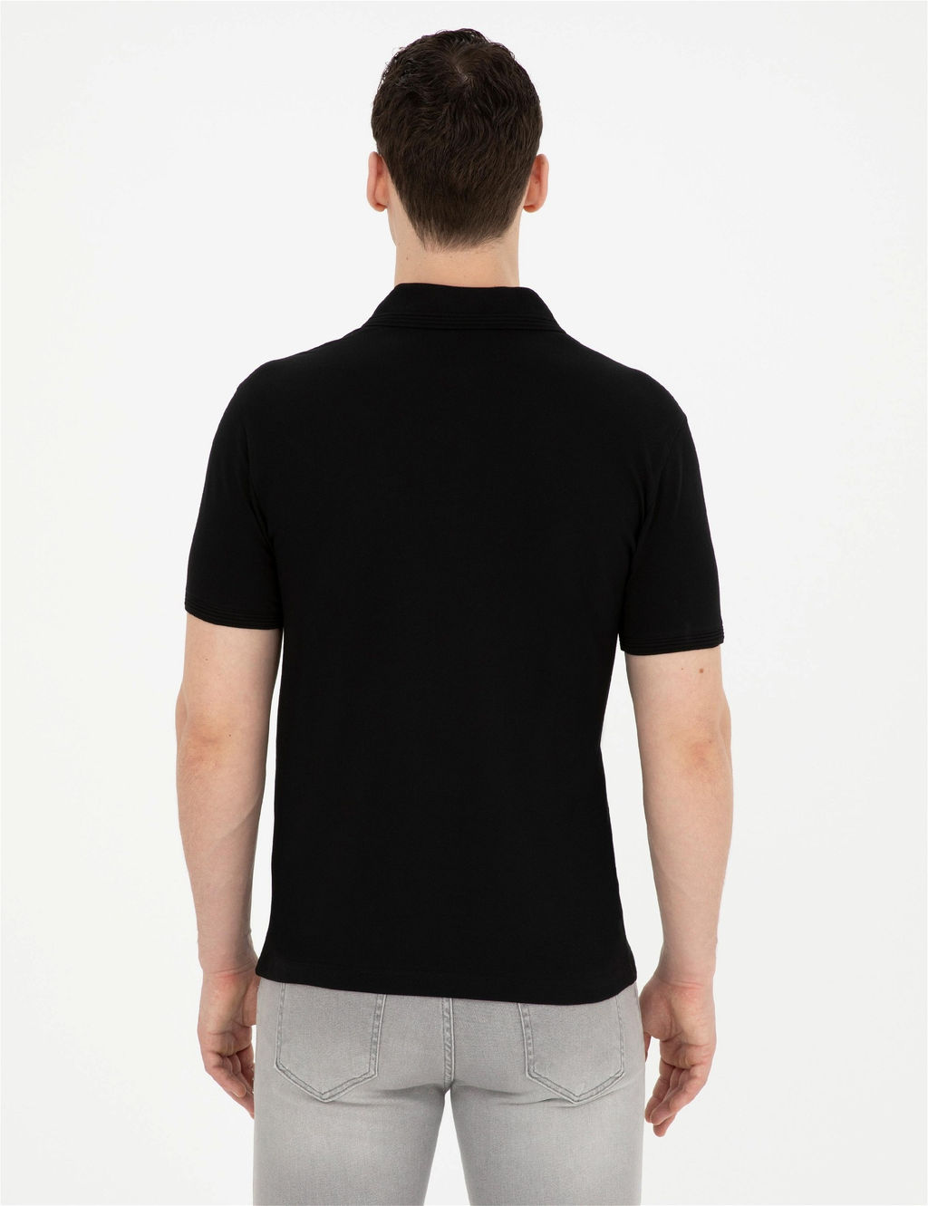 Siyah Slim Fit Basic Ti__rt