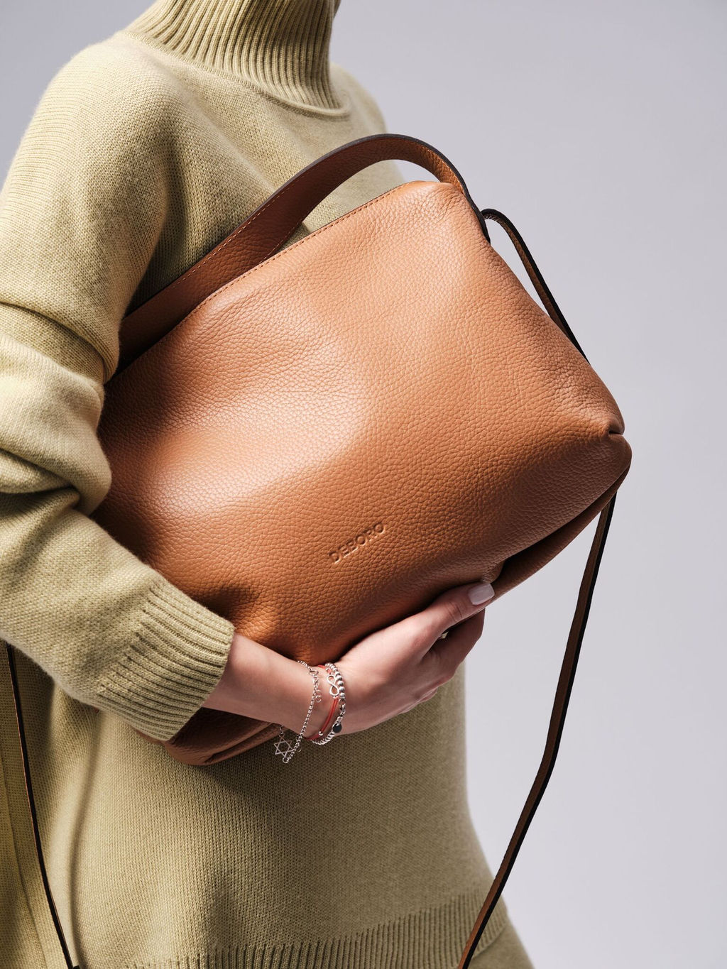 Сумка кожаная Deboro 30963 коричневый лист