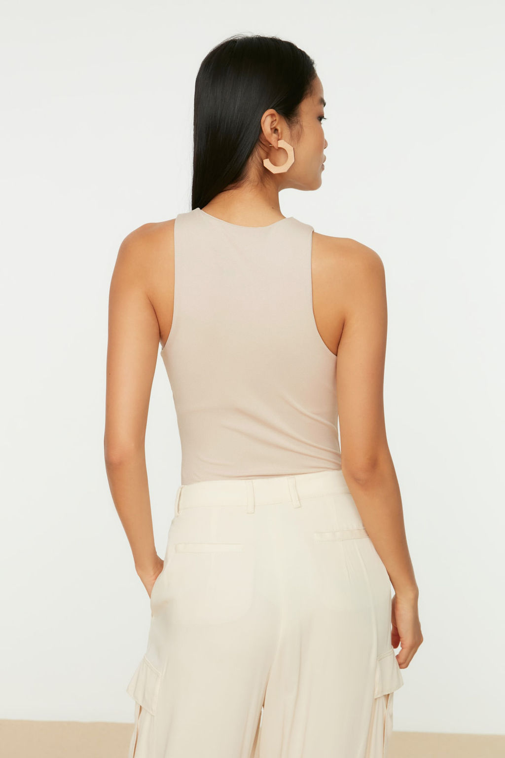 Tas Halter Yaka Vucuda Oturan Esnek Alttan c?tc?tl? Orme Body TWOSS20BD0044