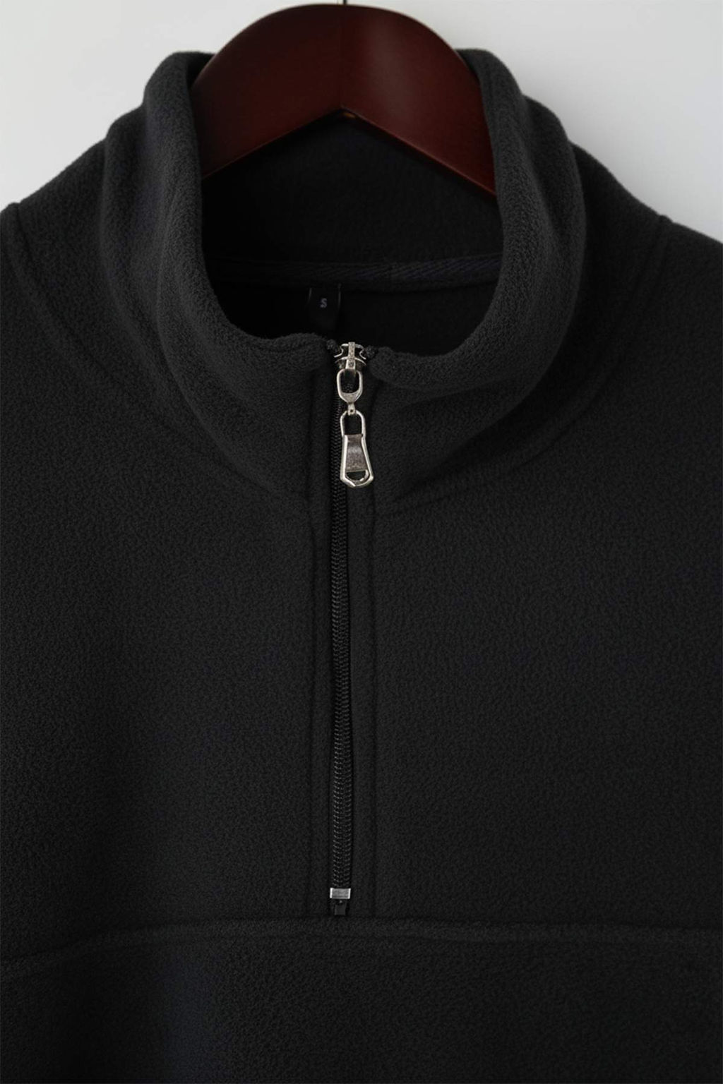 Siyah Regular/Normal Kesim Dik Yaka Fermuarl? Dikis Detayl? Polar Sweatshirt TMNAW26SW00036 - Trendyolmilla фото 3