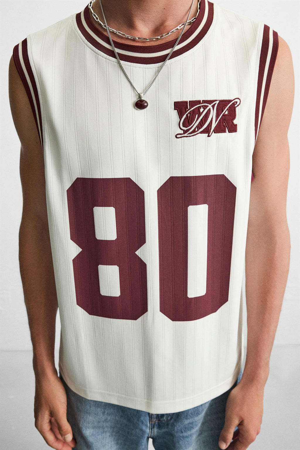 CONTRAST VARSITY TANK TOP - Zara фото 6