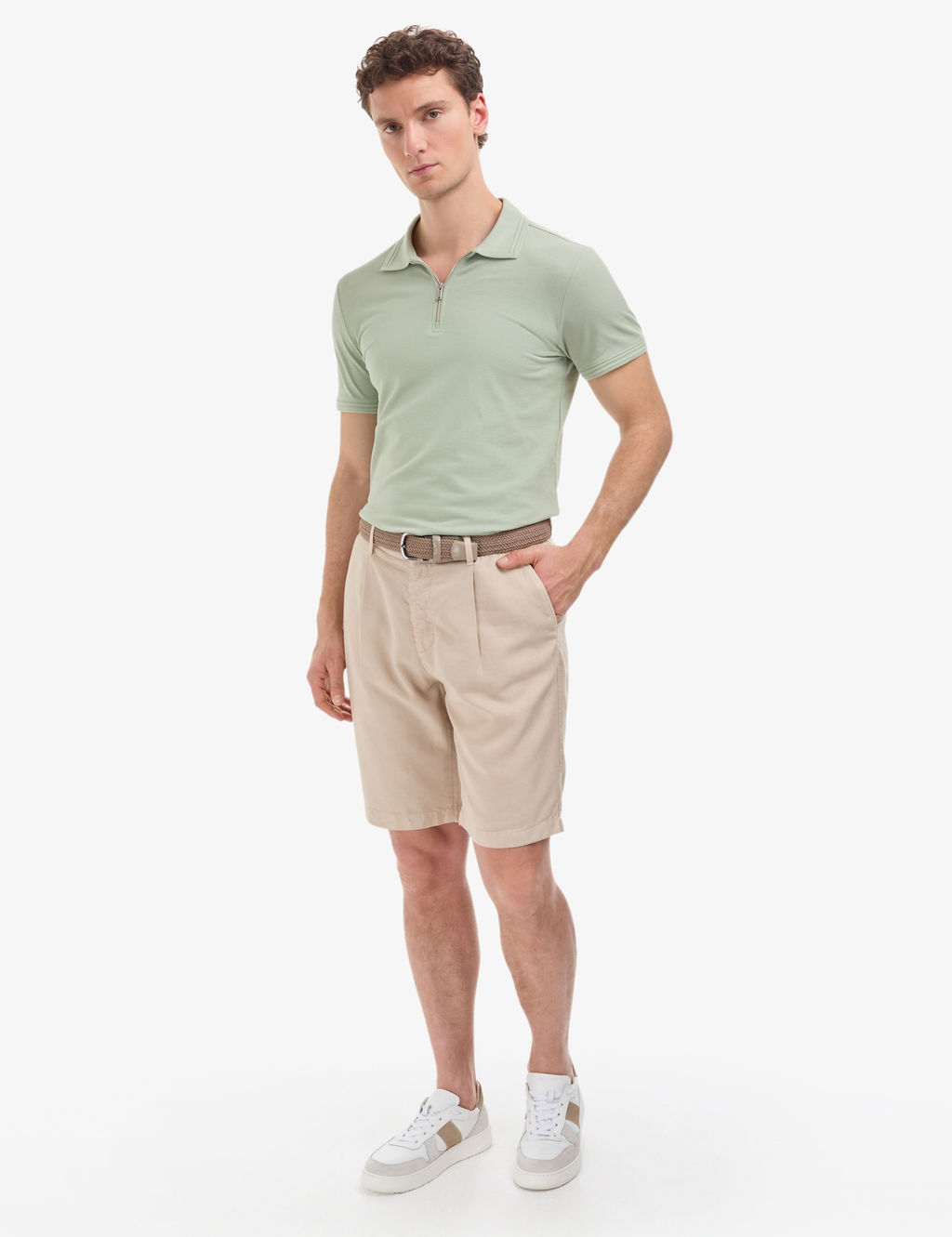 _a_la Slim Fit %100 Pamuk K_vr_lmaz Fermuarl_ Polo Yaka Basic Ti__rt