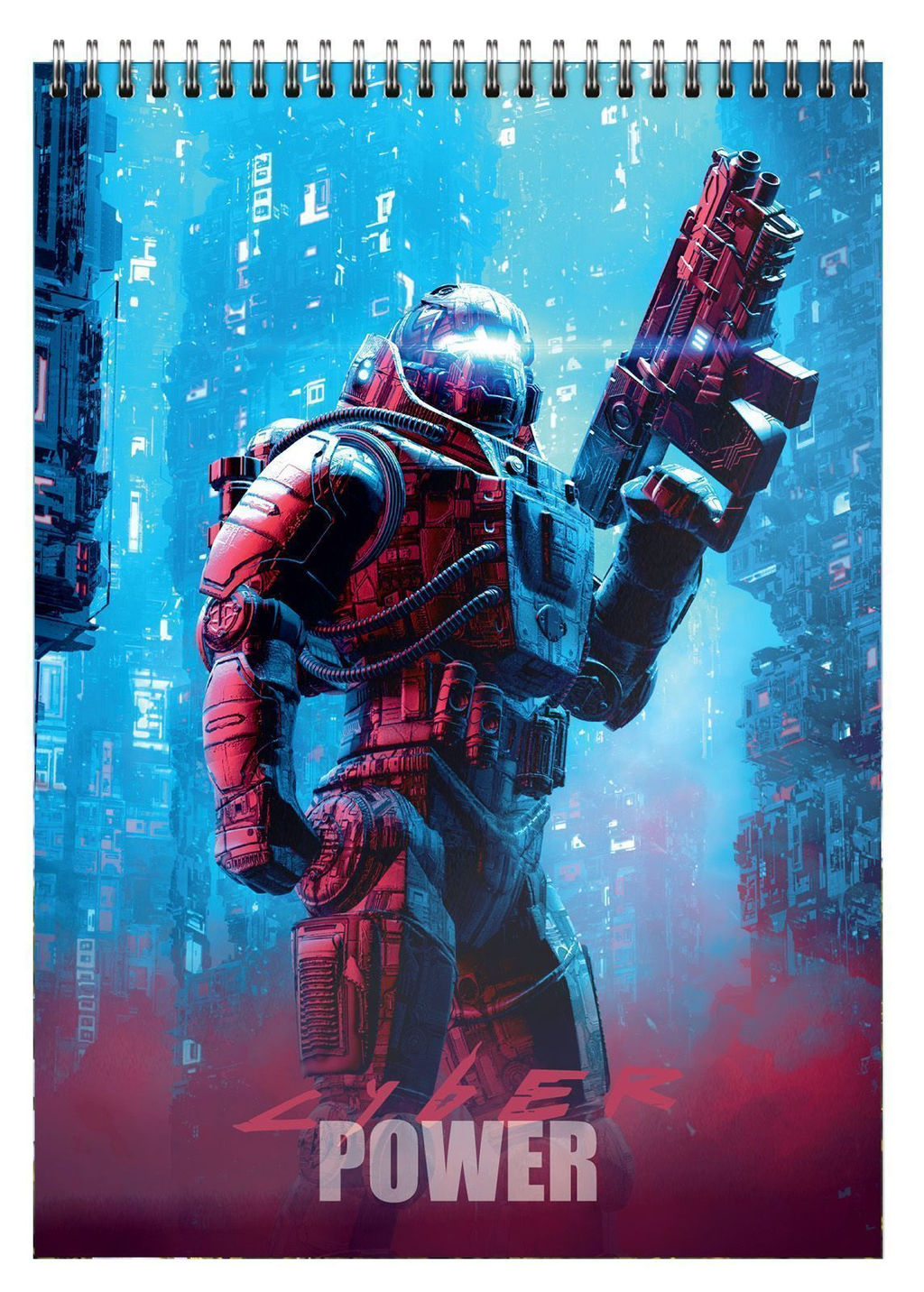 Цена за 5 шт. Блокнот А6 40 л. клетка Schoolformat КИБЕР ВОИНЫ на гребне, мелованный картон, сплошной Уф...