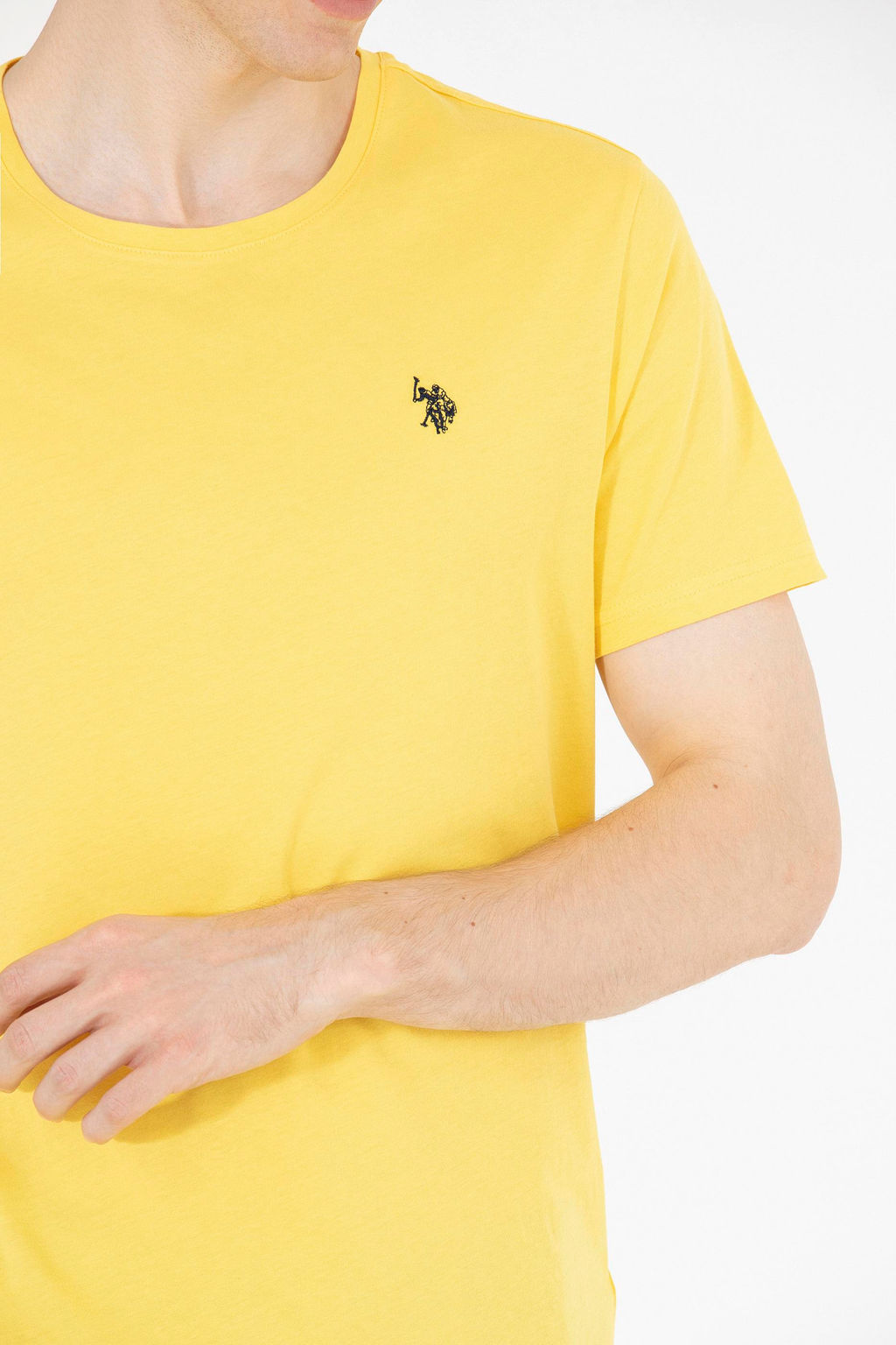 U. S. Polo Assn Мужская темно-желтая базовая футболка с круглым вырезом - U.s. polo assn фото 7
