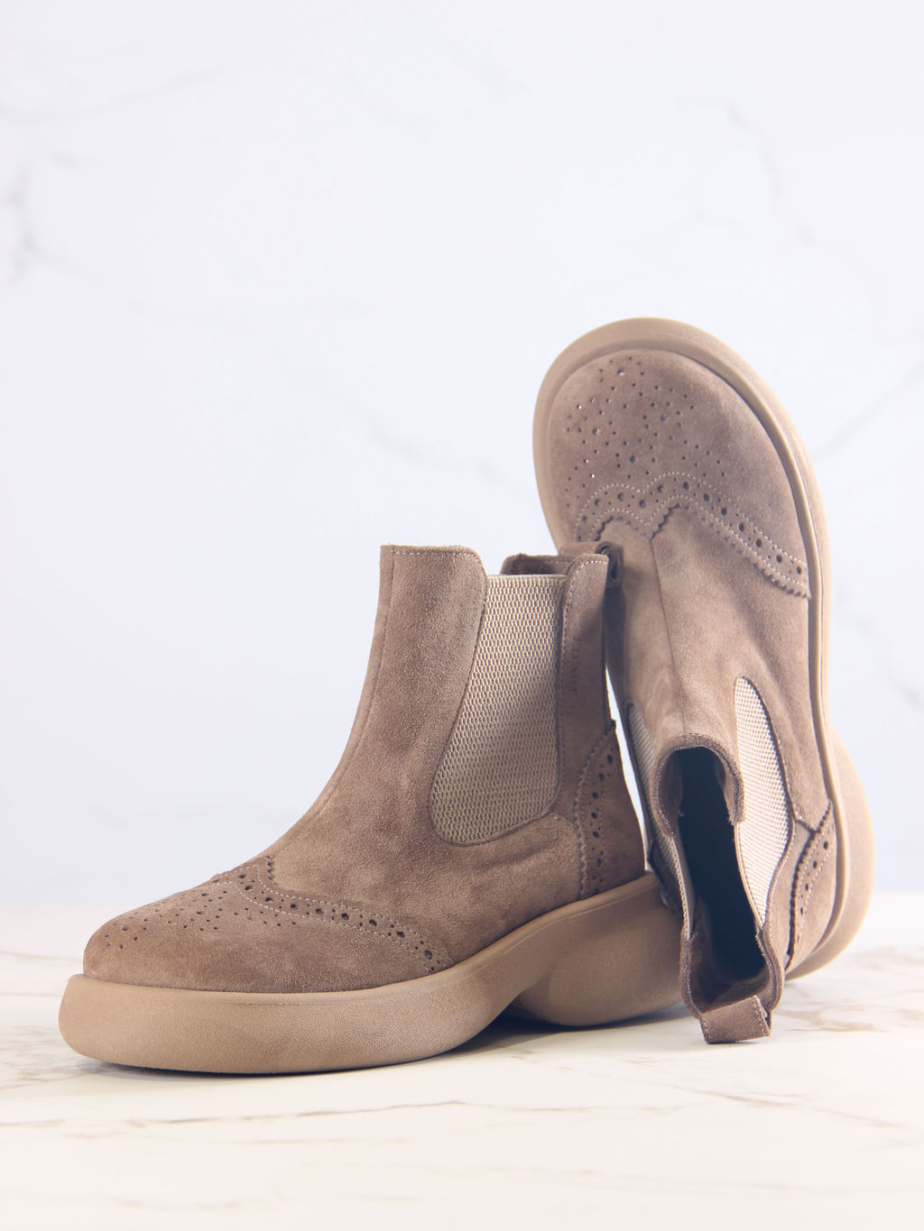 Челси 332.927ka.Серо-коричневая замша/байка