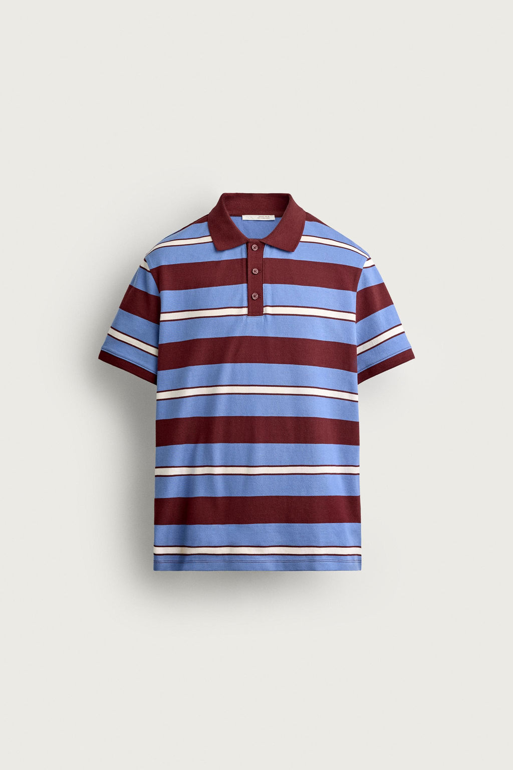 POLO PIQU? REGULAR FIT RAYAS / Azul claro - Zara фото 6