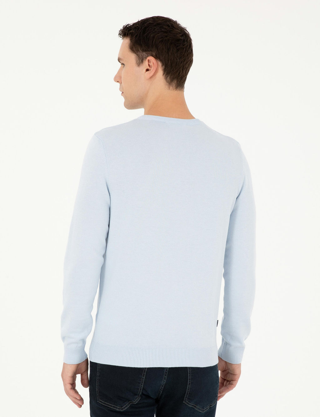 A__k Mavi Slim Fit Bisiklet Yaka Basic Triko Kazak - Pierre cardin фото 5