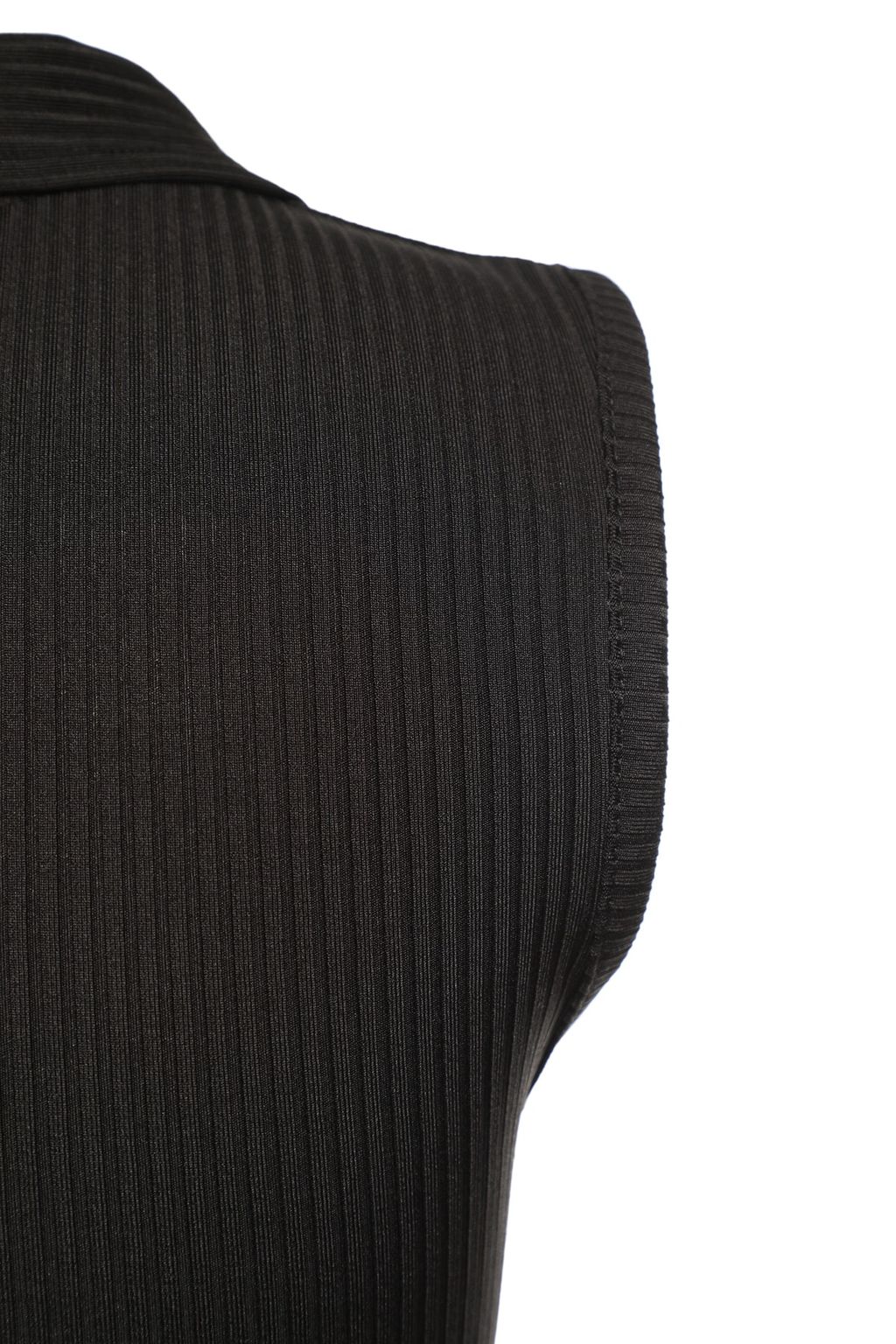 Siyah Fitted/Vucuda Oturan Polo Yaka Crop Esnek Orme Bluz TWOSS22BZ0335