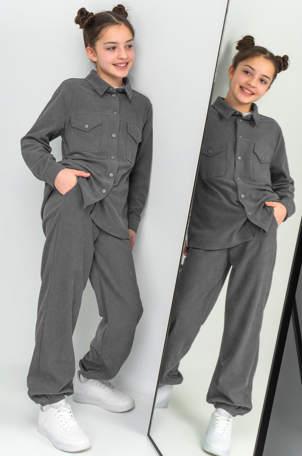 Вельветовый костюм для девочки Happyfox