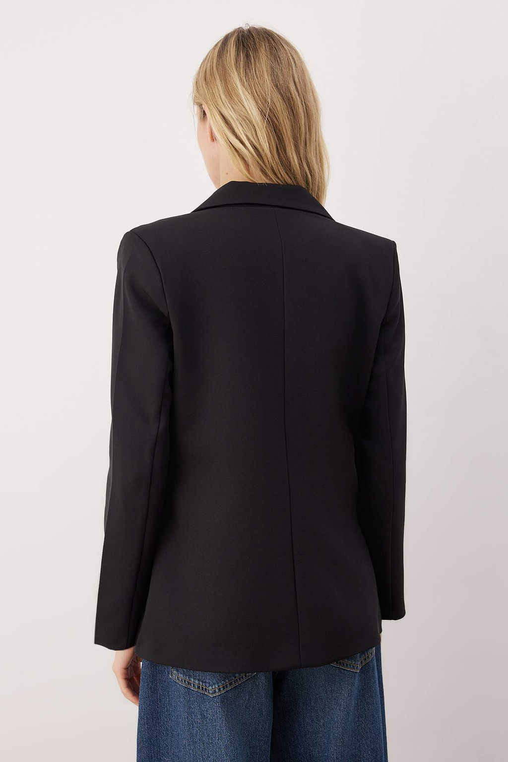 Siyah Regular Astarl? Dokuma Blazer Ceket TWOSS21CE0137