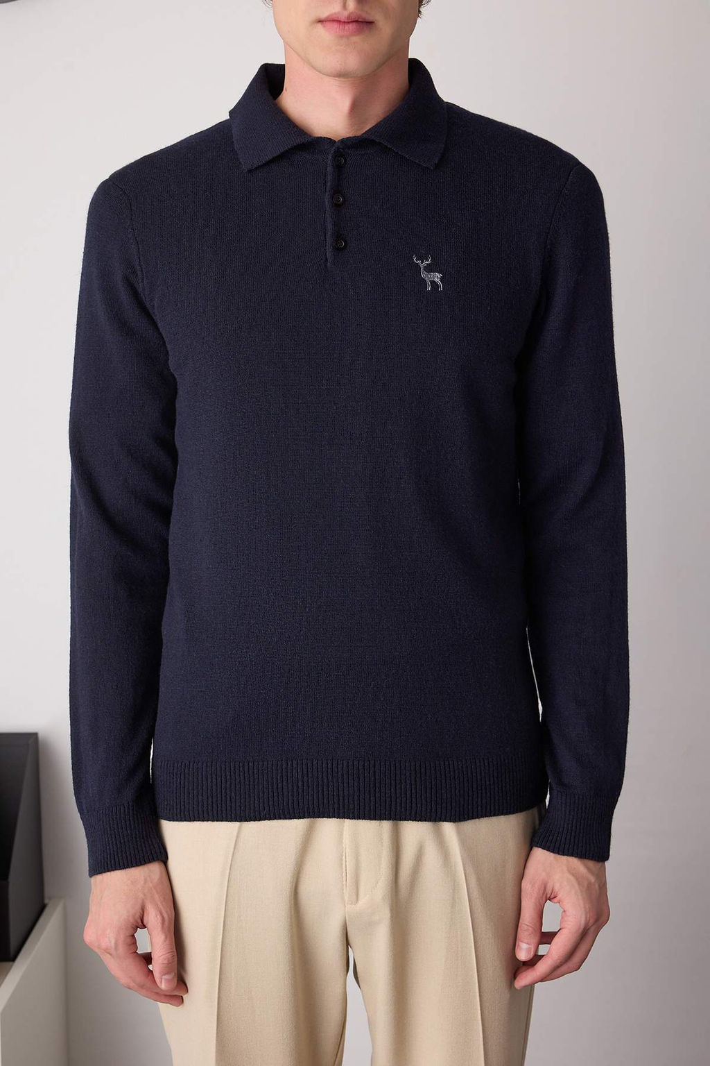 TRENDYOL MAN Lacivert Slim Fit Yunlu Polo Yaka Dugmeli Smart Triko Kazak TMNAW23KZ00238 - Trendyolmilla фото 22