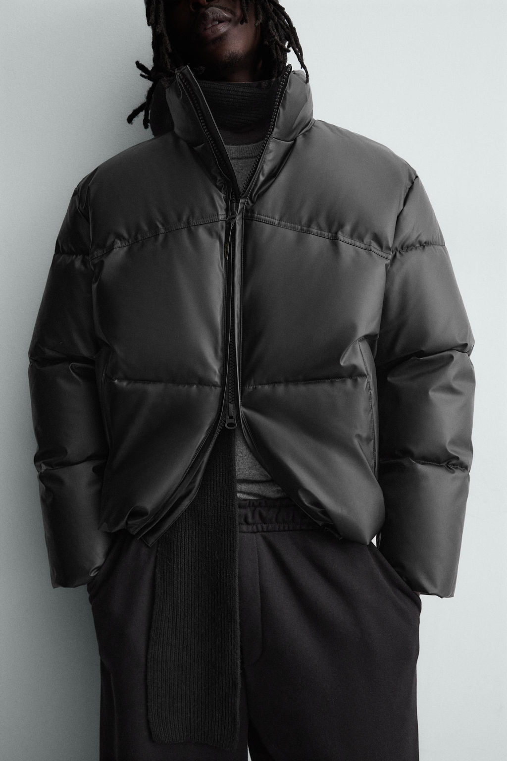 LEATHER EFFECT QUILTED JACKET - Zara фото 16