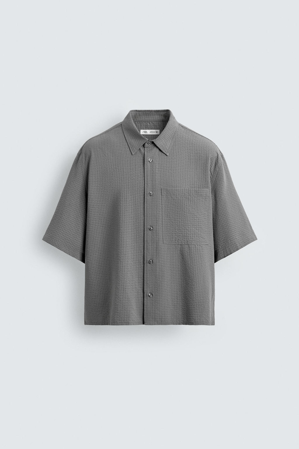 CAMISA FLUIDA ESTRUCTURA CUADROS / Gris antracita - Zara фото 7