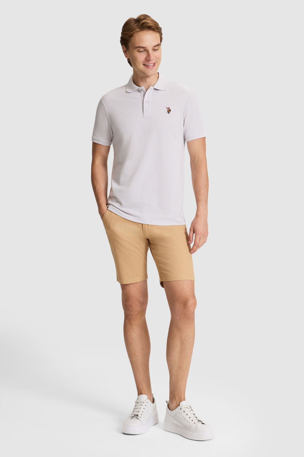 Erkek A__k Gri Regular Fit Polo Yaka Basic Ti__rt - U.s. polo assn фото 4