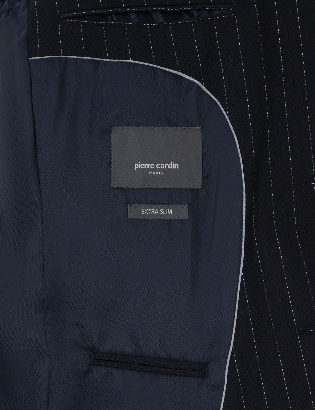 Lacivert Ex. Slim Fit _izgili Tak_m Elbise