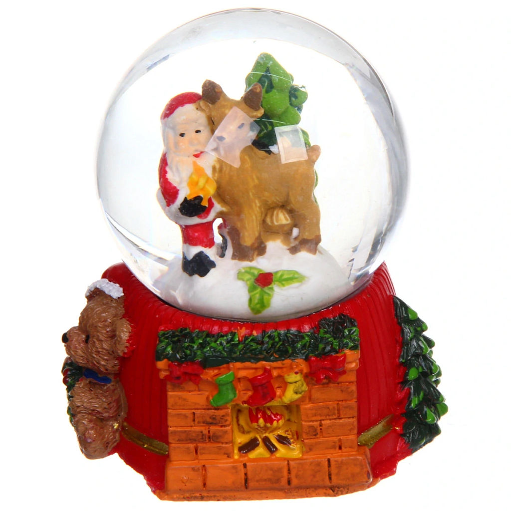 Сувенир новогодний "Снежный шар - Зима" d-4,5 см (подст.5,5*5,6 см), микс