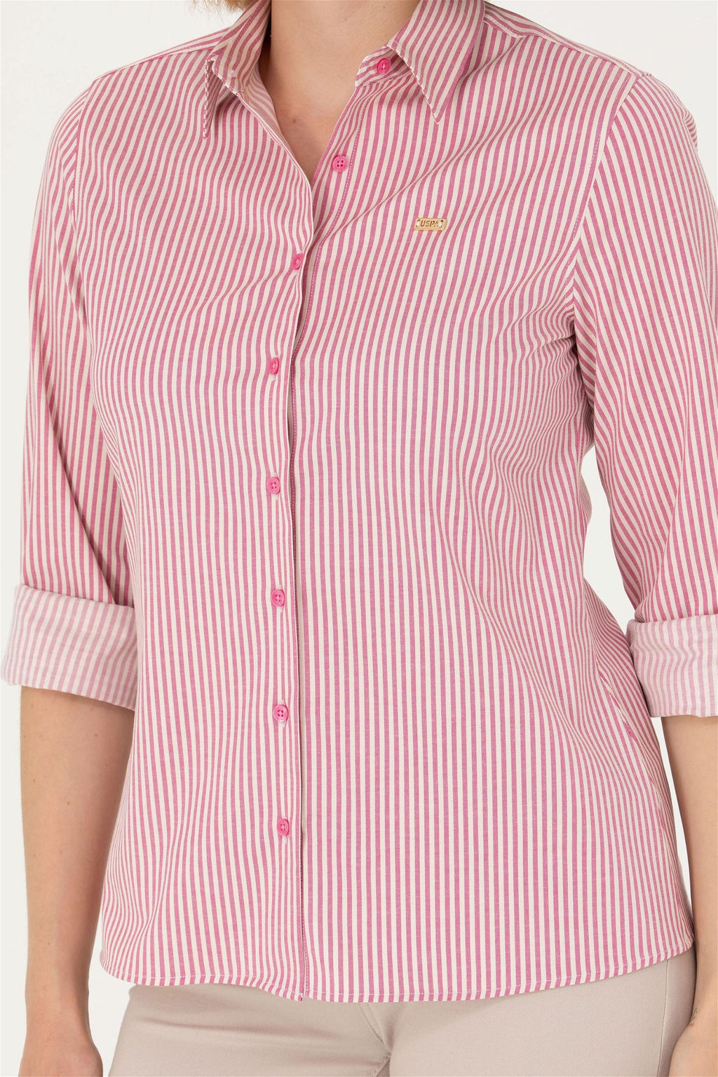 U. S. Polo Assn Женская розовая рубашка с длинным рукавом - U.s. polo assn фото 6