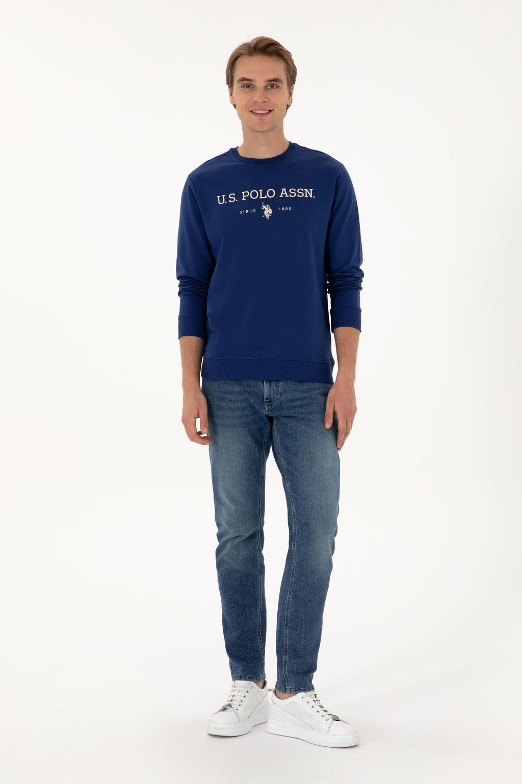 Erkek _ndigo Basic Sweatshirt Sepette S_rpriz _ndirim - U.s. polo assn фото 4