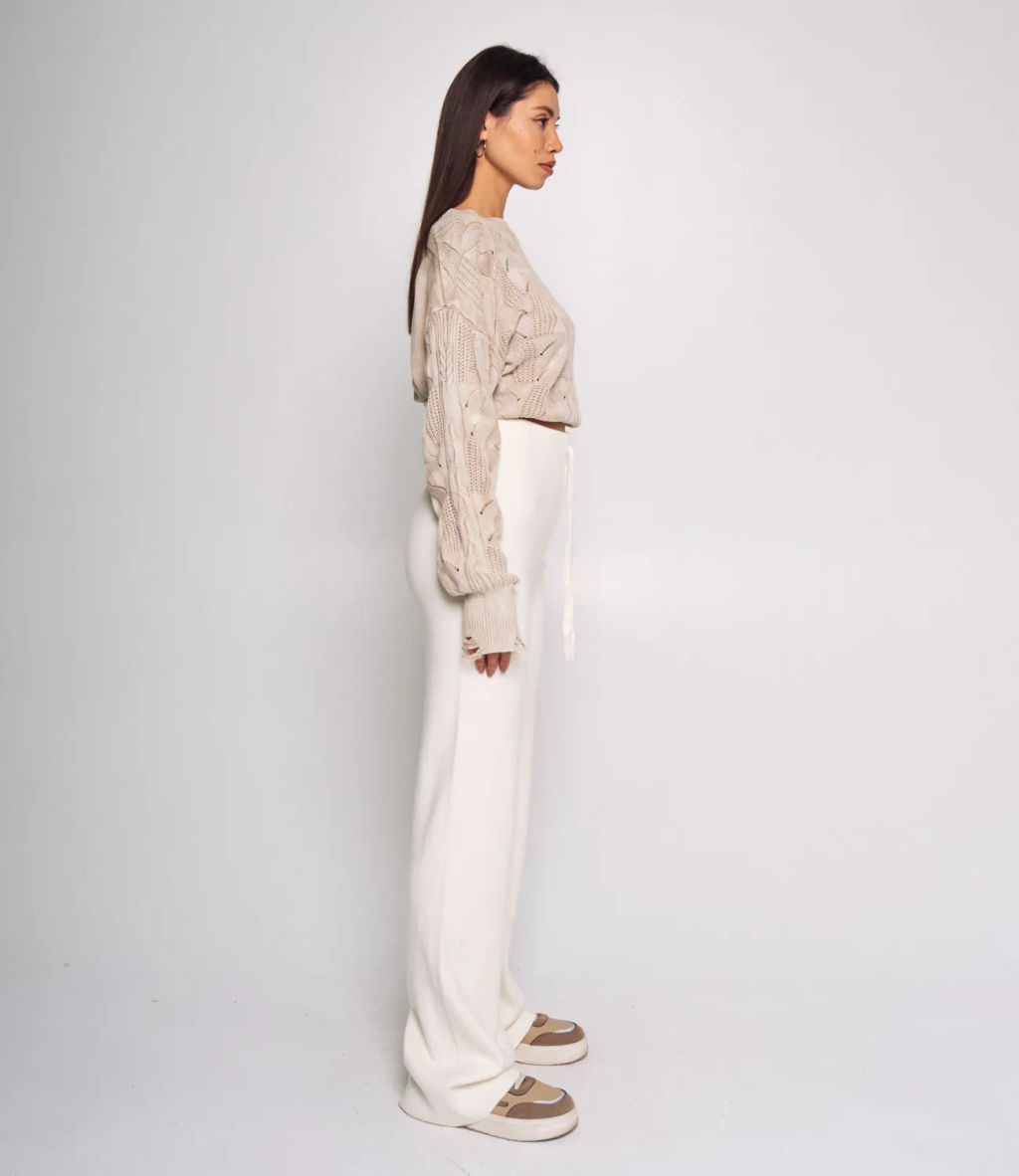 Брюки #КТ30601, молочный