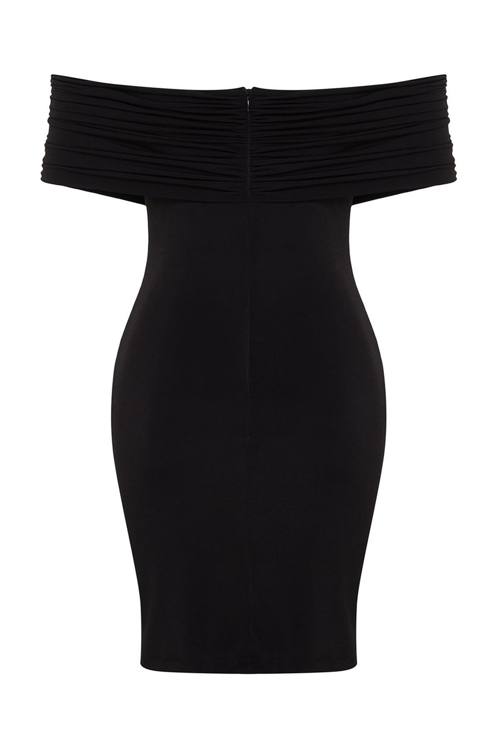 Siyah Carmen Yaka Parlak Tasl? Dugme Detayl? Orme K?sa S?k Abiye Elbise TPRSS24EL00199 - Trendyolmilla фото 8