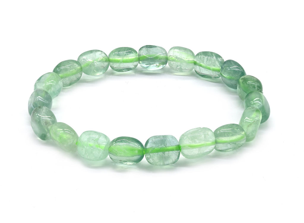 Браслет из кварца тонированного прямоугольник 7*10мм, цвет зеленый