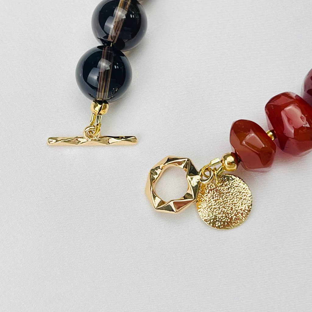 Браслет из Раухтопаза и Сердолика