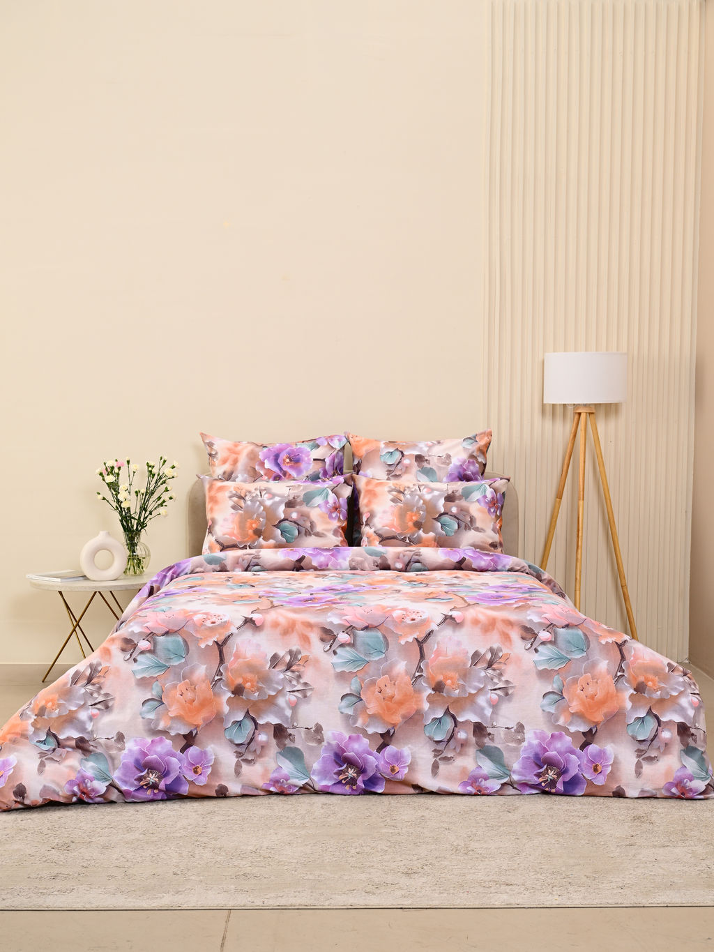 Пододеяльник бязь люкс на молнии - Фиалки 150х215