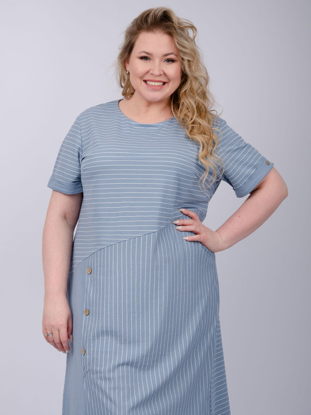 Платье "Волна", туман (М)