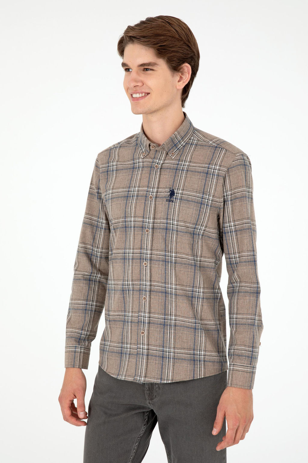 Мужская рубашка с длинным рукавом Stone - U.s. polo assn фото 10